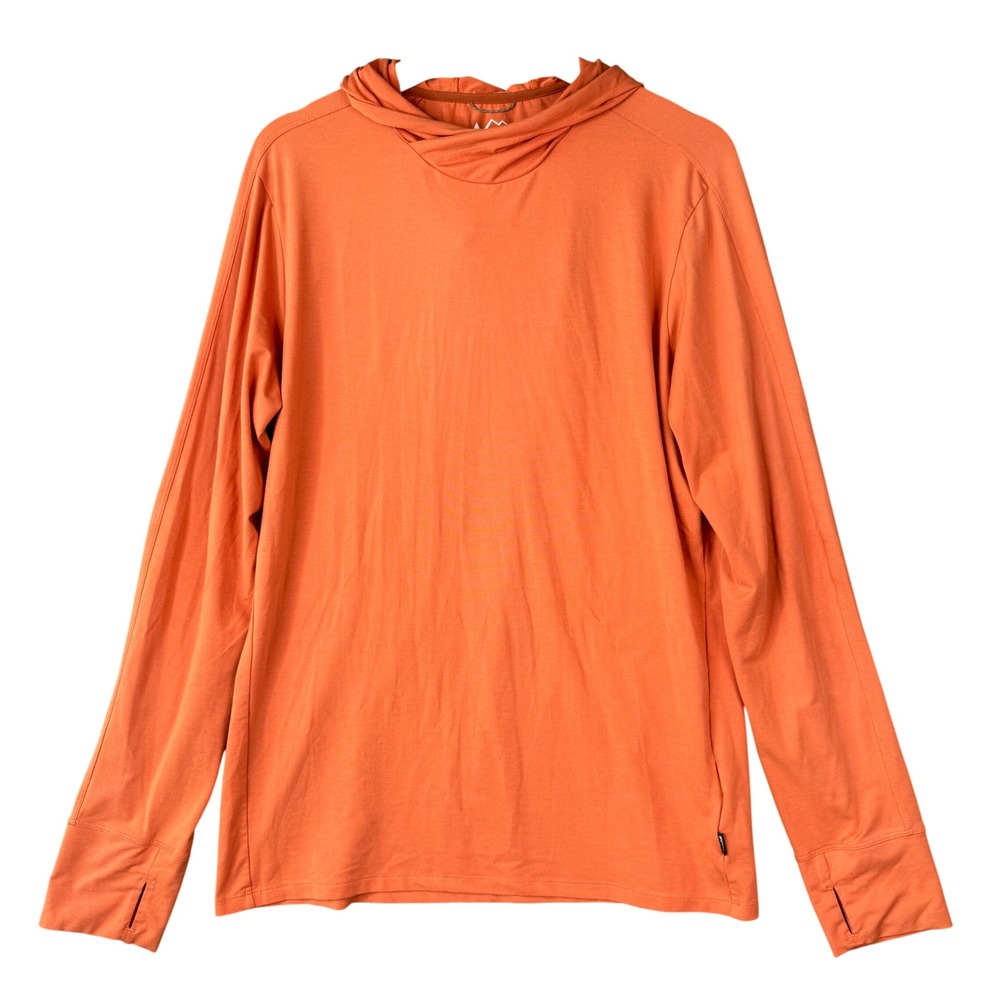 REI Co-op Mens Sahara Shade Hoodie Orange Long Sleeve Sun Shirt Medium